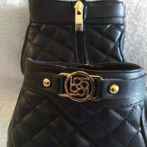 Liz Claiborne Black Quilted Wedge Booties - 8M